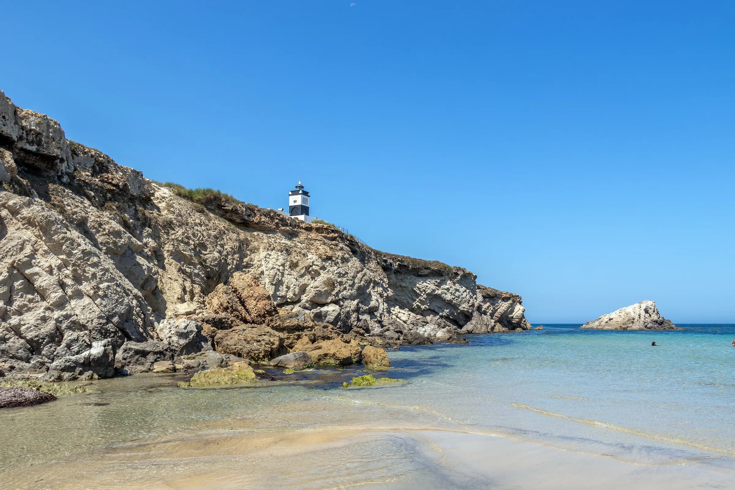 Rocks and clear water at Cap Angela